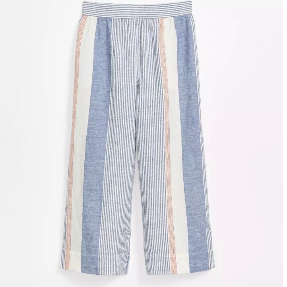Lou & Grey for the LOFT Striped Wide Leg Linen Pants - Large